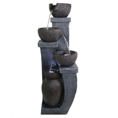 4 Pots Spilling Bowls  Cascade Water Feature Fountain Main View