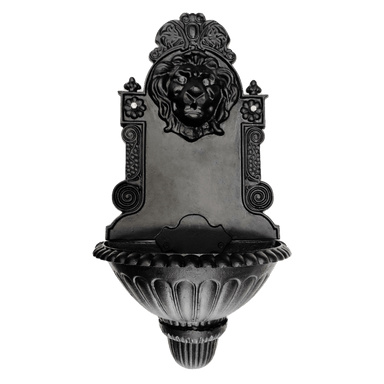 Classic Lion Cast Iron Wall Water Feature Fountain Black Colour