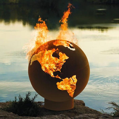Globe Fire Pit and fire