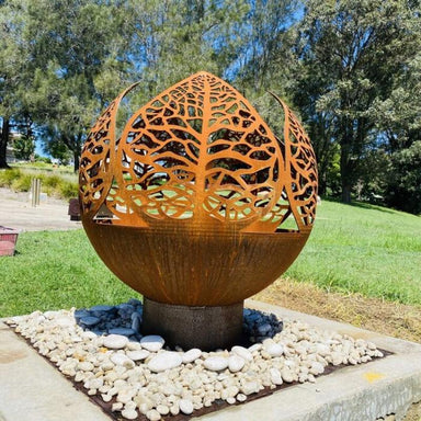 Leaf Fire Pit Cast Iron front view