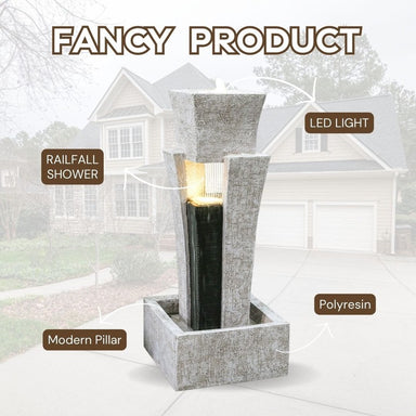 Modern Pillar with Shower Water Feature Fountain Four Features