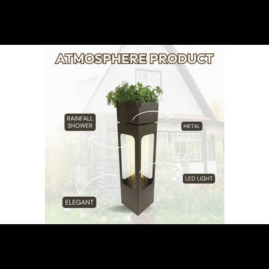 Rain Metal Pillar Water Feature Fountain Front view