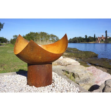 River background an fire pit