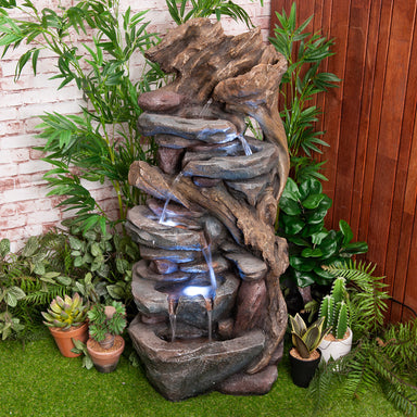 Rocky Forest water fountain Cascading view