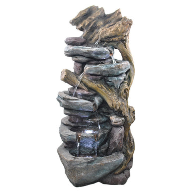 Rocky Forest 5-Tier Cascade Water Feature Fountain Main View