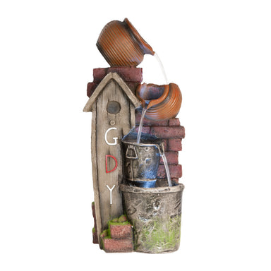 Rustic G’Day Y’all Cascading Pots Water Feature Main view