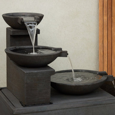Seminyak Bowls Balinese Style Water Feature Fountain leftside view