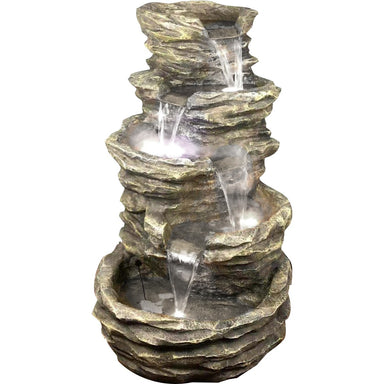 Stacked Slates 5-Tier Rock Pool Water Feature Fountain
