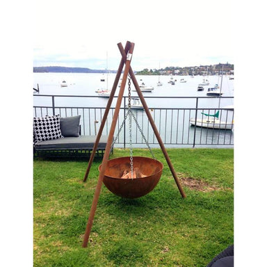 Tripod Cast Iron Fire Pit front view