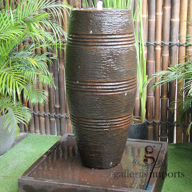 cuban Urn Balinese Style fountain rust right angle view