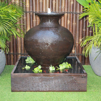 florentine Urn Balinese Style fountain rust front view