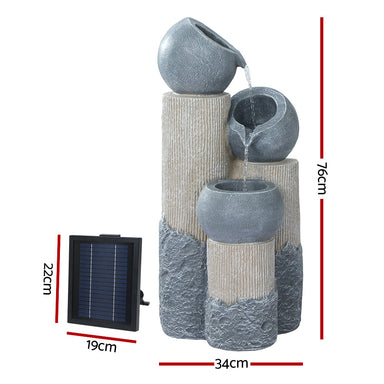 Solar Bowls Cascade Water Feature dimension