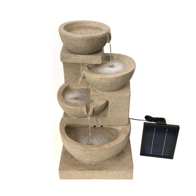 4 Tier Bowls Solar Powered Water Fountain with solar panel