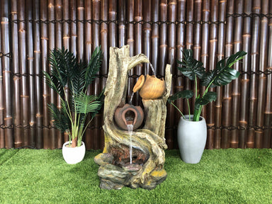 Tree Trunk With Pots Water Feature Fountain with background
