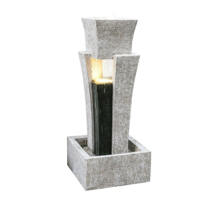 Pillar Water Feature and White background