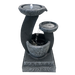 3-Tier Solar Powered Water Feature Fountain with LED - Grey Main View