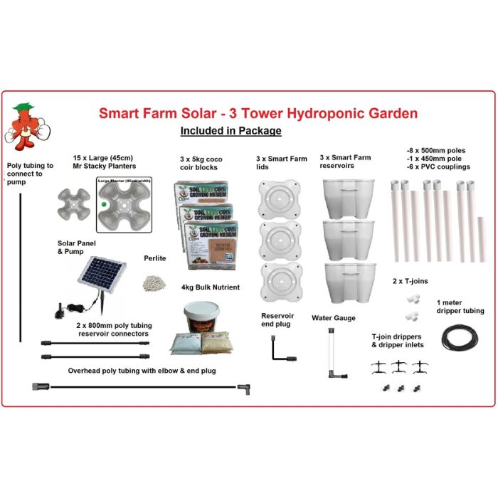 3 Tower Smart Farm Garden solar option