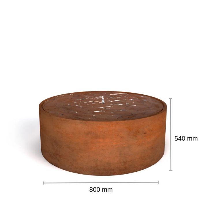 Rustic Corten Steel Round Water Feature