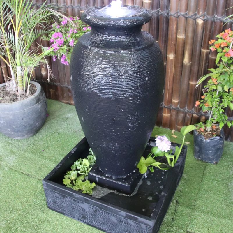 Amphora Urn Balinese Charcoal Right View