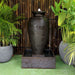 Amphora Fountain Rust Front View Rust colour