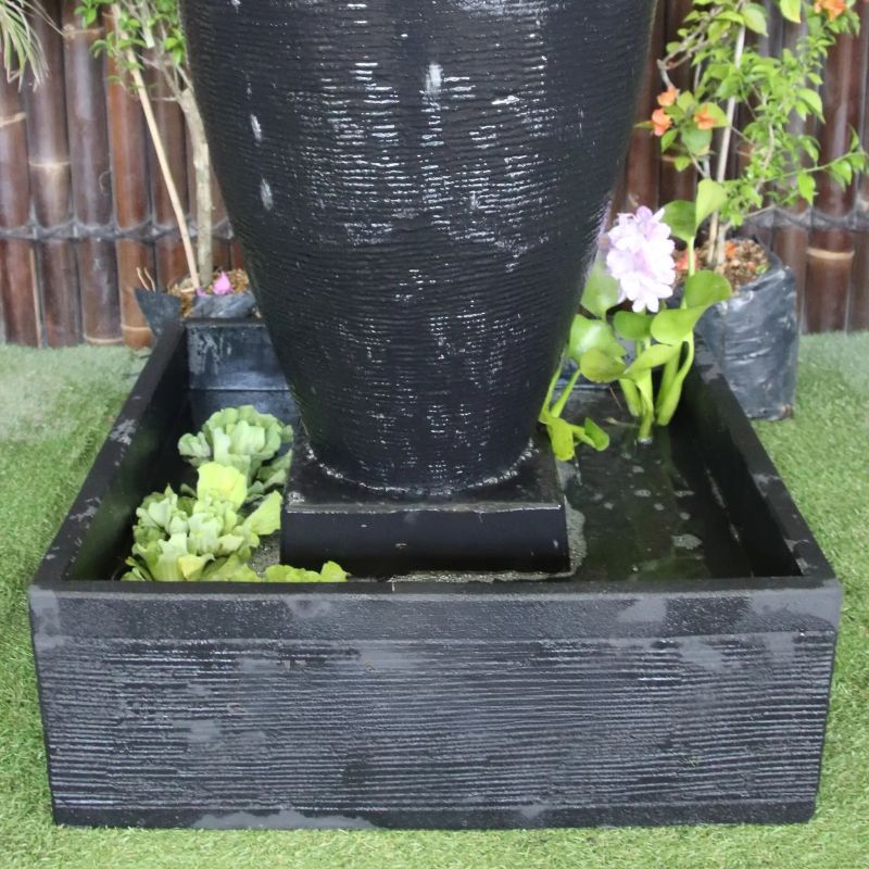 Amphora Urn Balinese Style Fountain charcoal bottom view