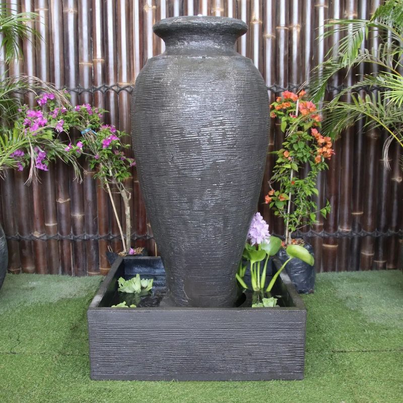 Amphora Water Feature grey front view