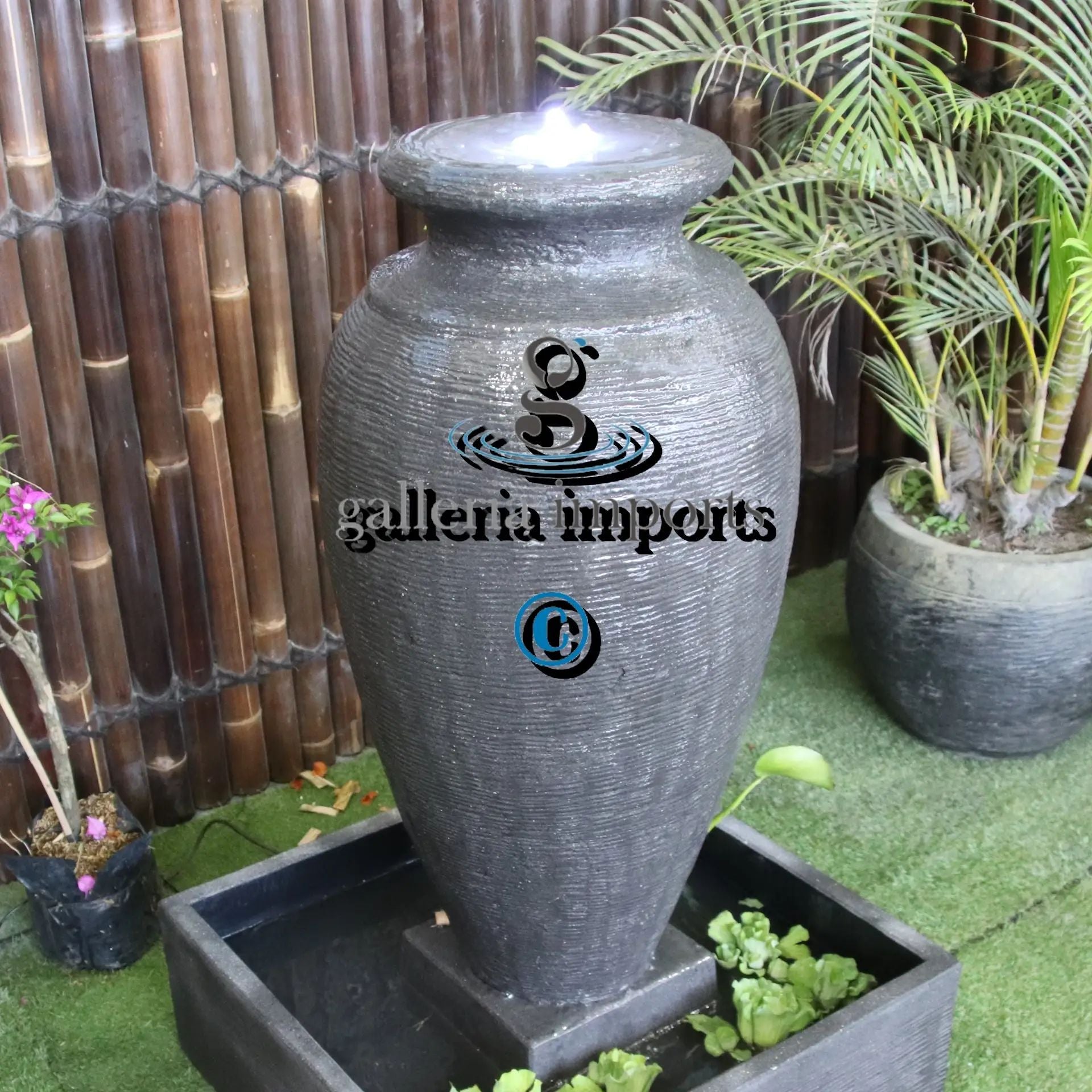Amphora water feature left angle view