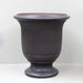 Antique Black Striated Anduze Urn Pot Front View