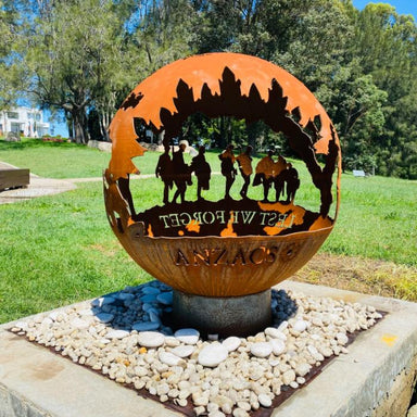 Anzac Fire Pit and background of trees