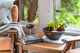 AquaGarden Tabletop Fountain is on the coffee table