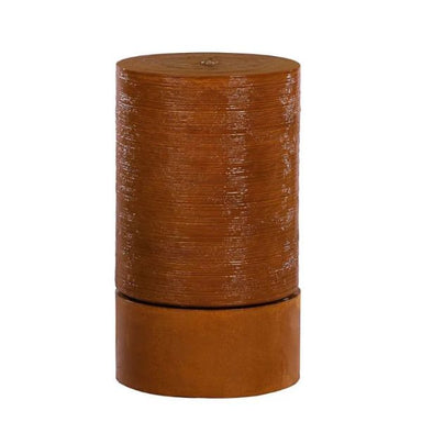 Asaki Round Bubbling Water Feature Rust colour with white background