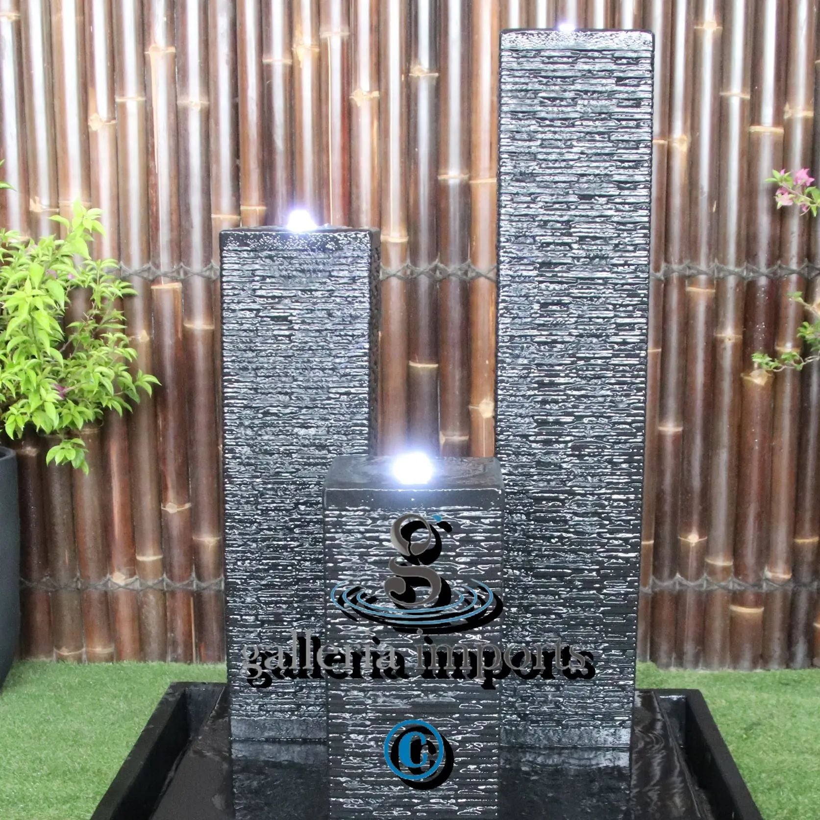 Atlantis tower water Fountain charcoal with bumboo