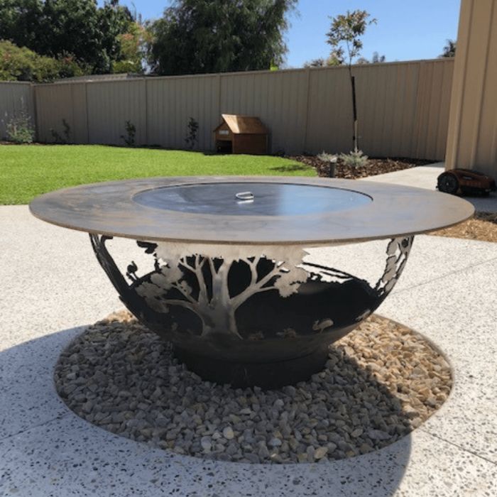 Australian BBQ Fire Pit Bowl in the garden