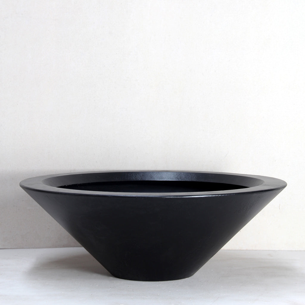 Black New Wok Bowl Planter View