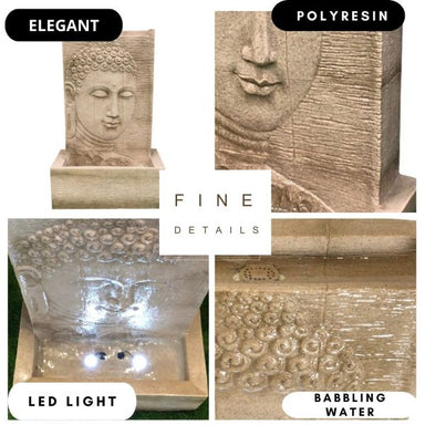 Buddha Face Wall Water Feature Fountain Four Features