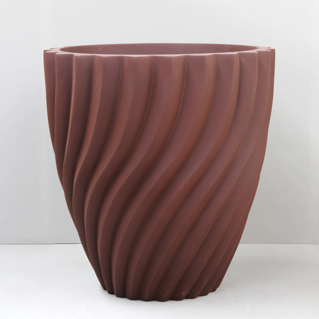 Burnt Umber Swerve Planter Pot front image