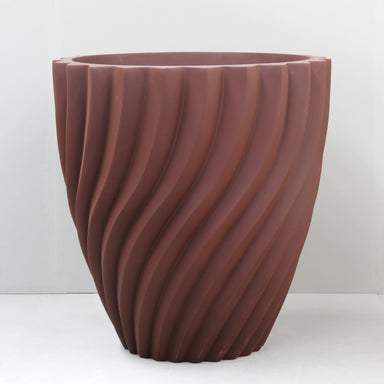 Burnt Umber Swerve Planter Pot front image