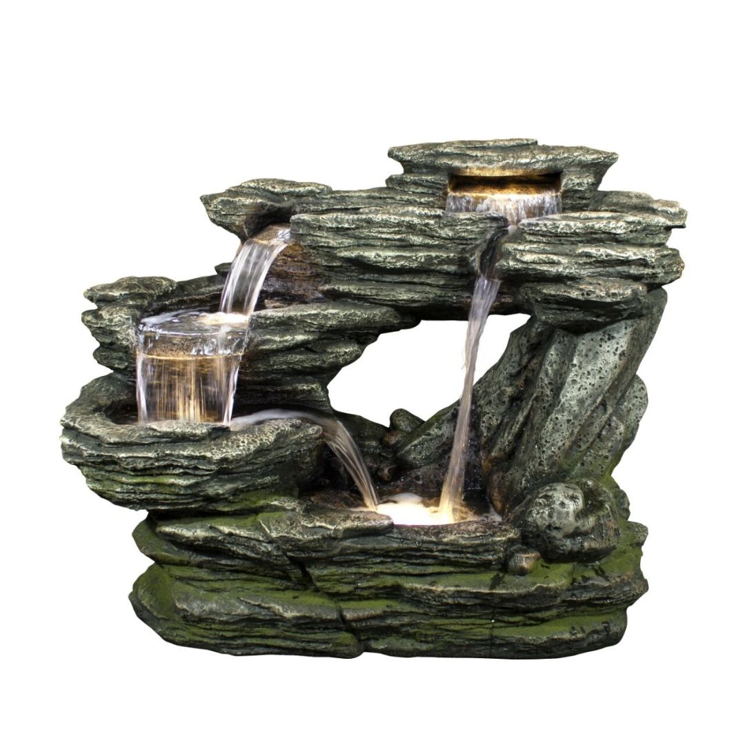 Canyon Rock Falls Water Feature with white background