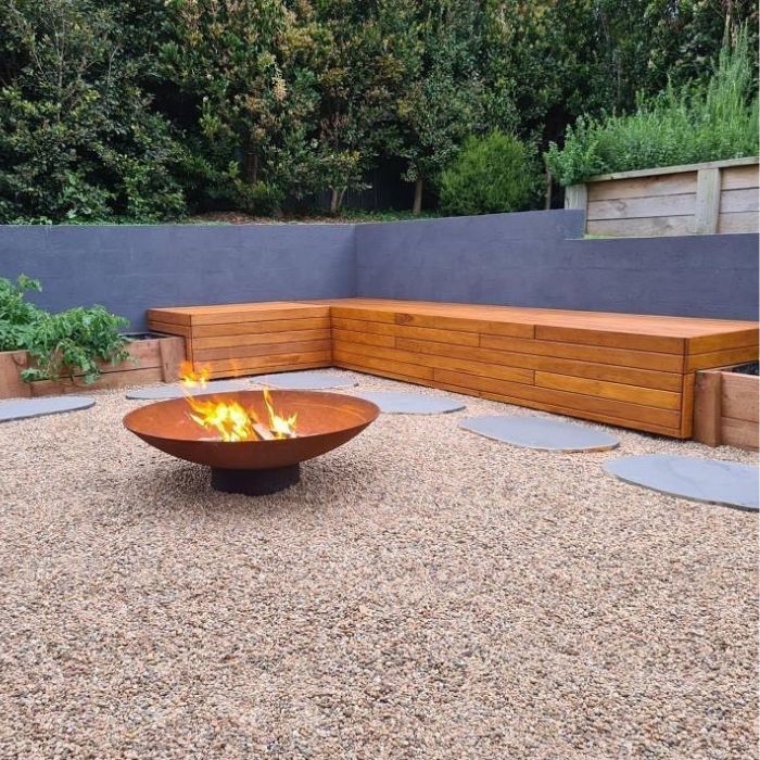 Cauldron Fire Pit in the backyard