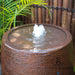 Cigar Urn Balinese Style water feature rust upper view