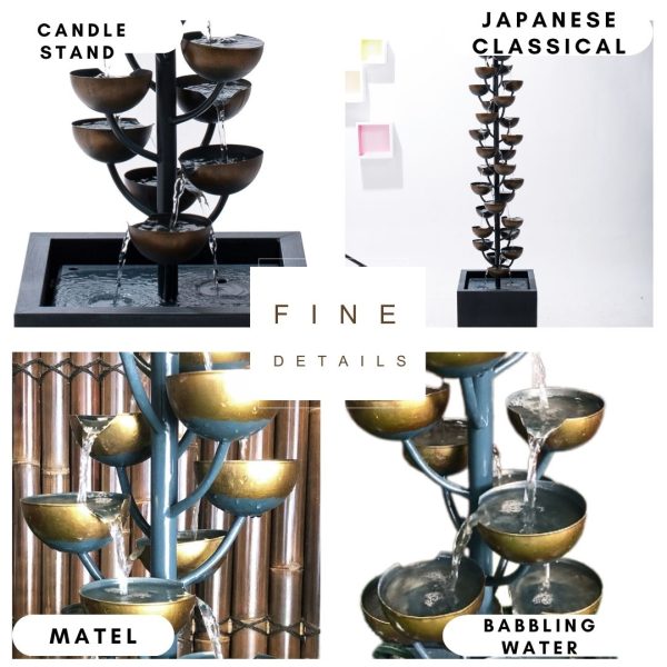 Candle Stand Water Feature Fountain four features view