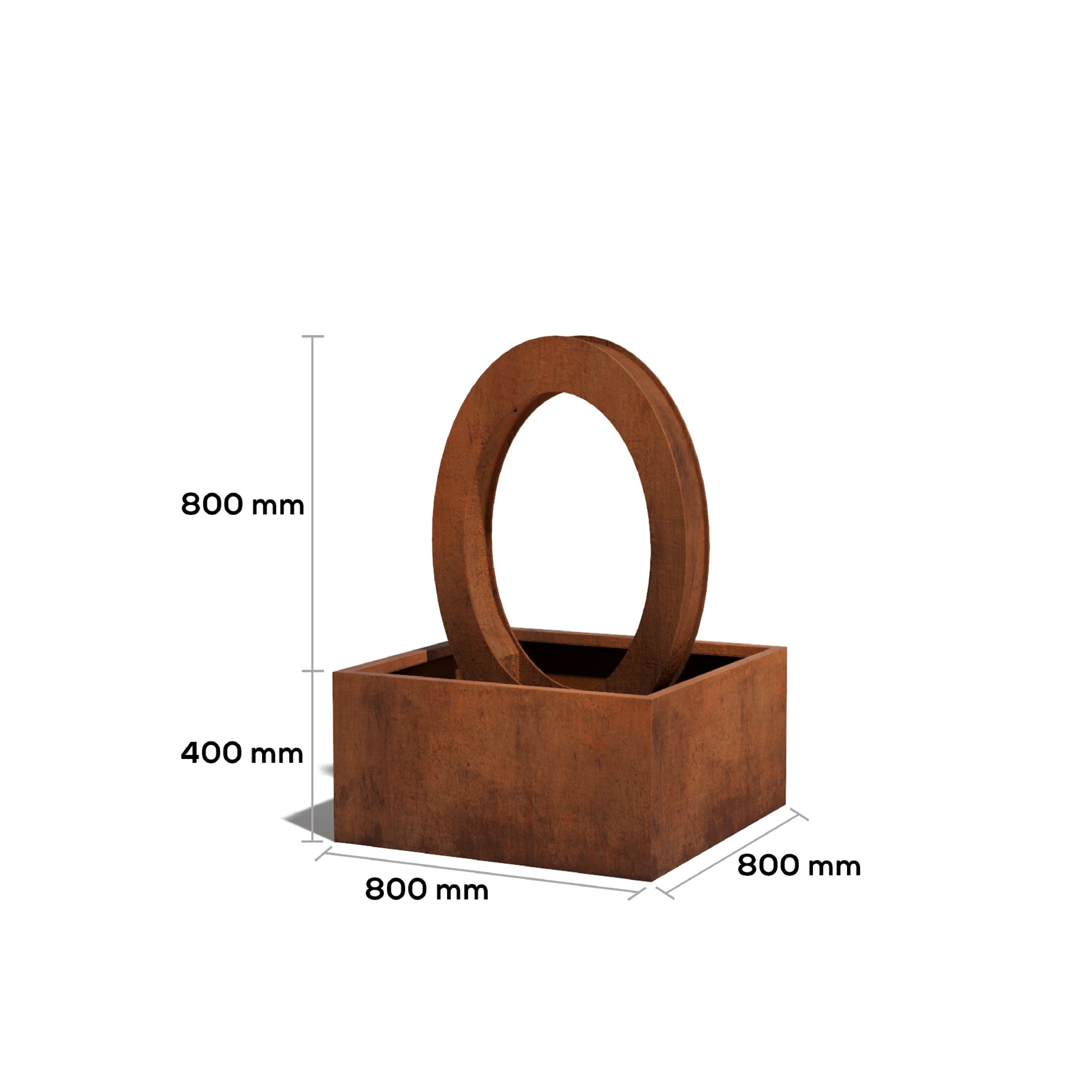 Corten Steel Atlantis Water Feature Fountain dimensions