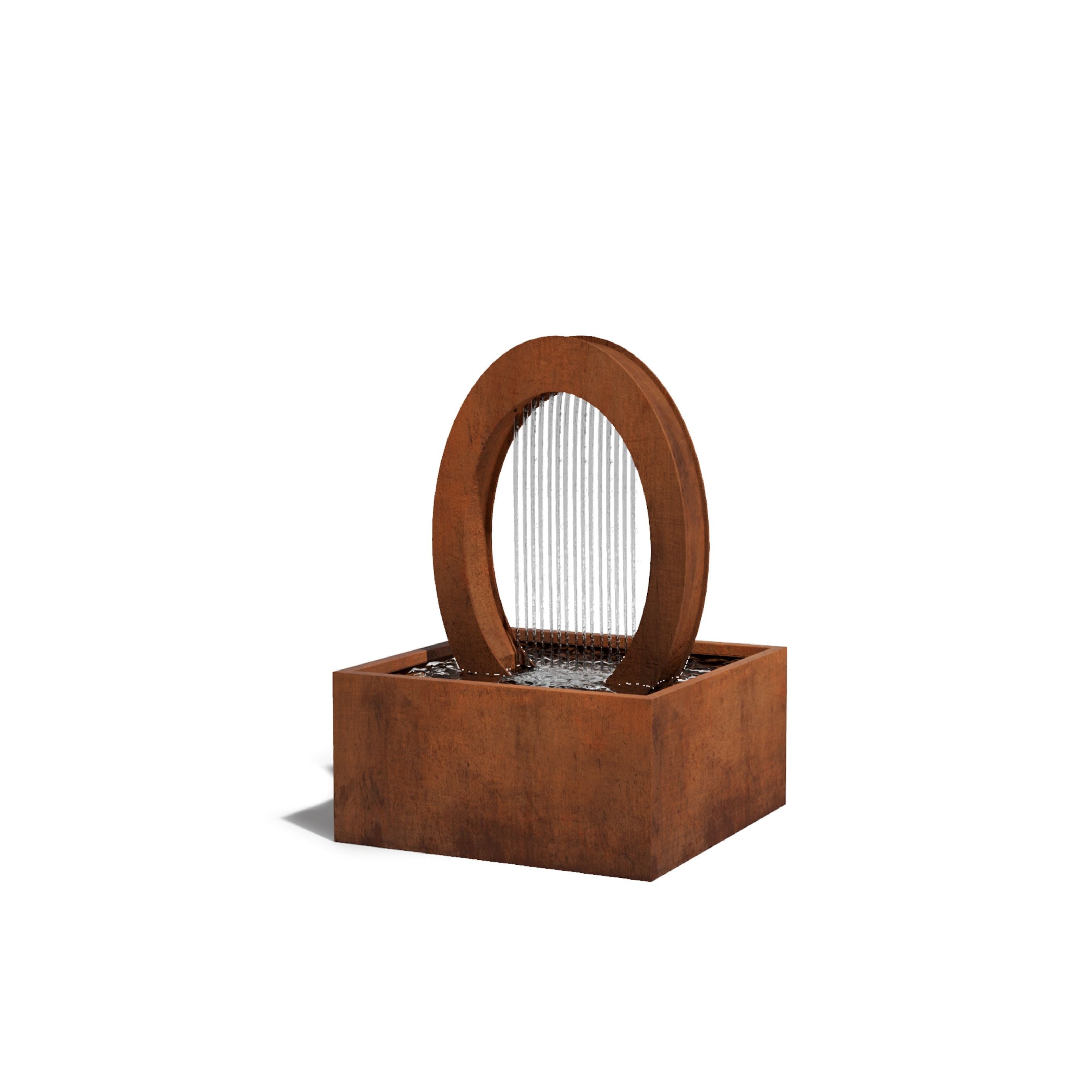 Corten Steel Atlantis Water Feature Fountain with white background