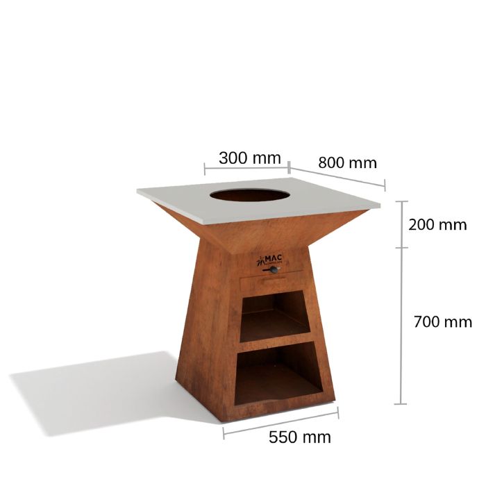Corten Steel BBQ – The Ironworks dimensions