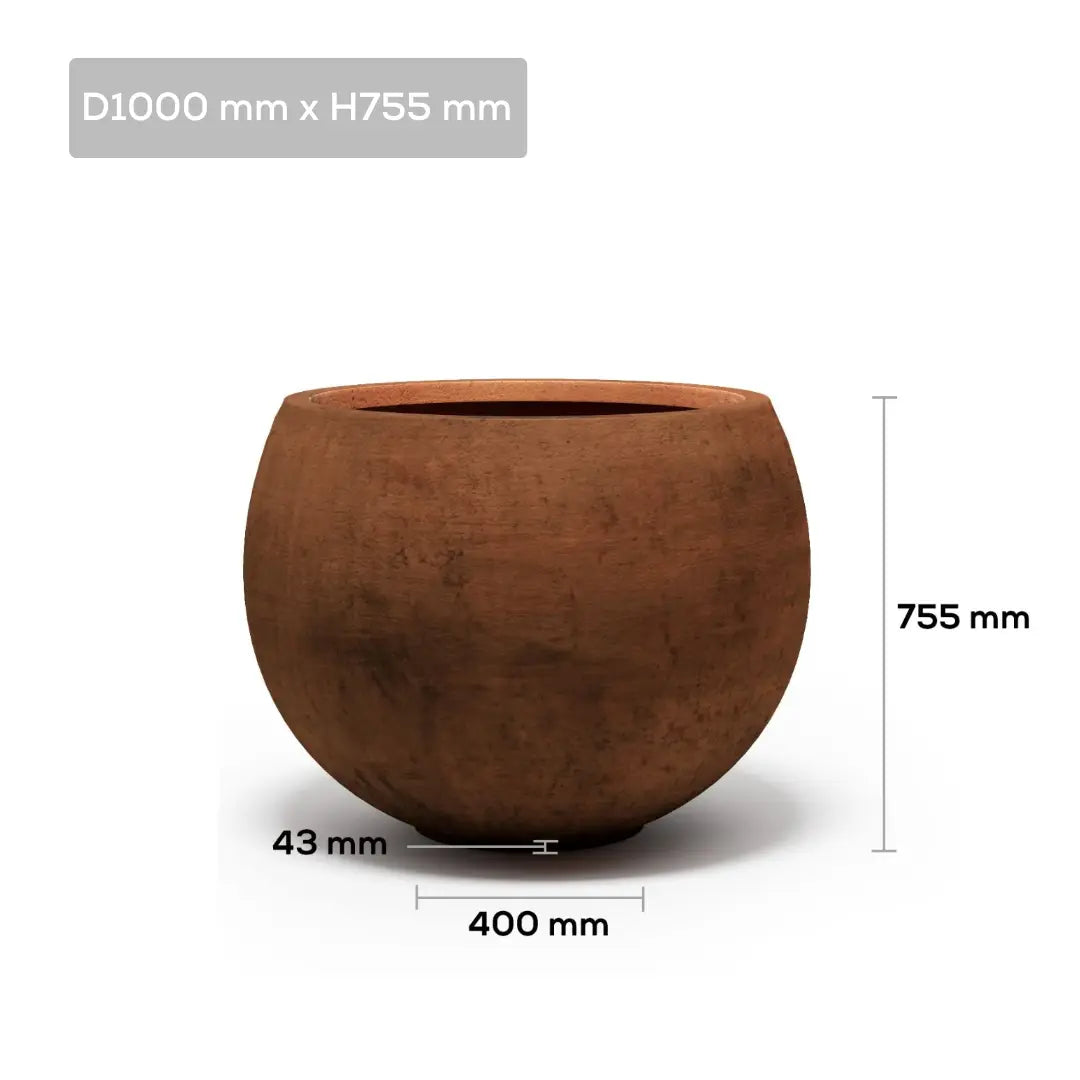 Corten Steel Botanic Bulbs Tree Planter D1000mmm x H755mm with white background