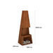 Corten Steel Fire Pit – The Bastion front dimensions