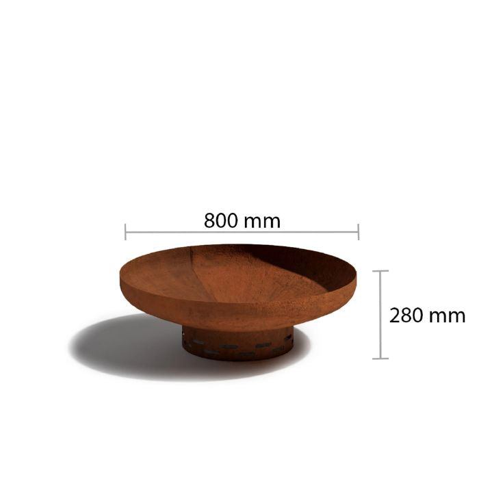 Corten Steel Fire Pit – The Ember dimensions
