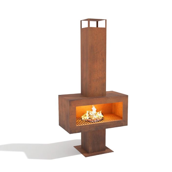 Corten Steel Fire Pit – The Ironclad front view