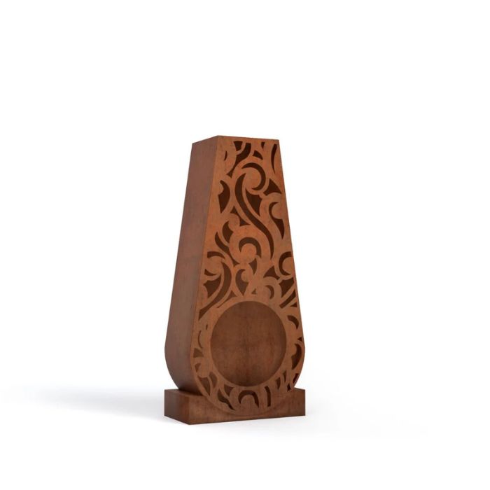 Corten Steel Fire Pit – The Luminary in the white background