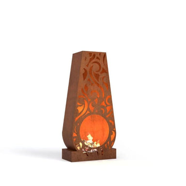 Corten Steel Fire Pit – The Luminary with fire